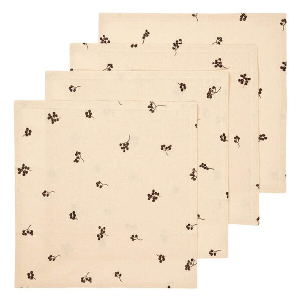 Ferm Living Ubrousky Baies set 4ks, natural / dark chocolate