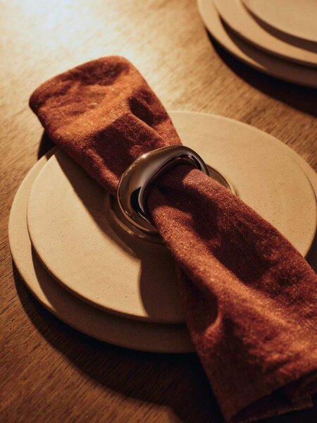 Ferm Living Kroužky na ubrousky Orrith Napkin Rings set 4ks, silver