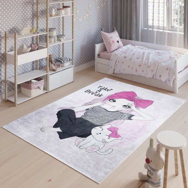 Dětský koberec do dívčího pokoje s paní u kávy Šířka: 160 cm | Délka: 220 cm