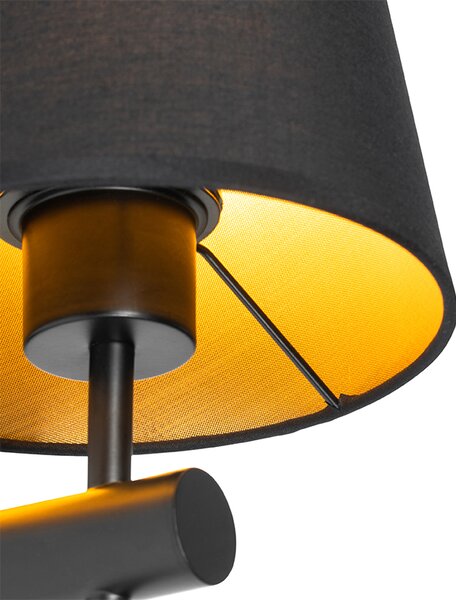Moderní nástěnná lampa černá - Pluk