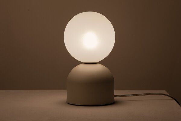 Micadoni Béžová kovová stolní lampa Ely