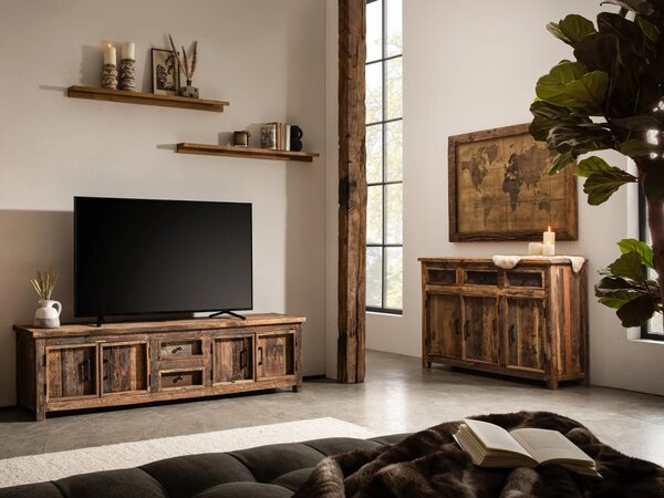 Sob nábytek - Stolek pod TV masiv 200 cm Amazonas recyklované dřevo - F0A2406W