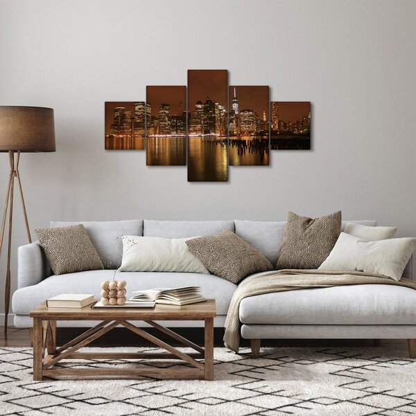 Obraz nočního města (125x70 cm)