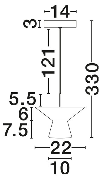 Nova Luce Hnědé závěsné LED světlo Baris 22 cm