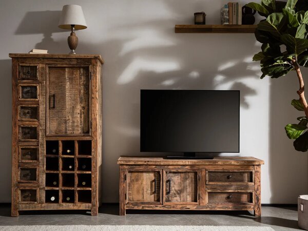 Sob nábytek - Rustikální TV stolek 122 cm Amazonas recyklované dřevo - F0A2407W