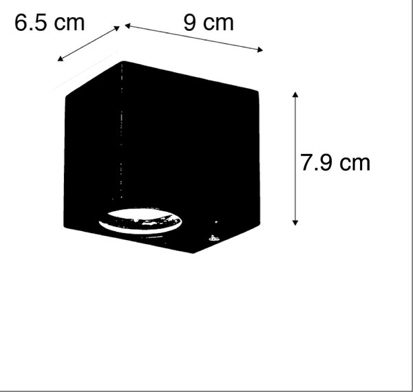 Sada 3 chytrých nástěnných svítidel černá GU10 50mm IP44 - Baleno
