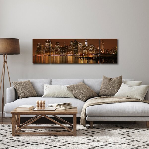 Obraz nočního města (170x50 cm)