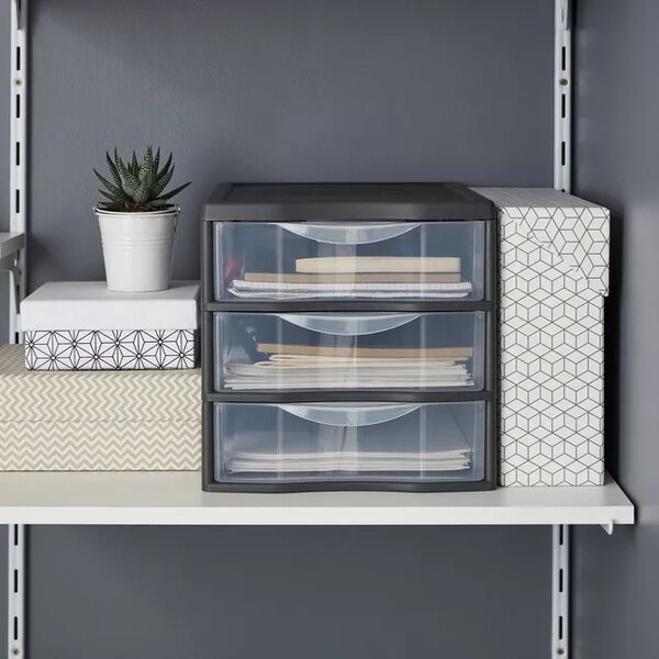SUNDIS Úložný box se 3 zásuvkami, antracit, OFFICEMIX A4 3A