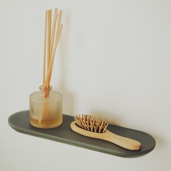 Kave Home Set dvou zelených lakovaných polic Arely 35/55 cm