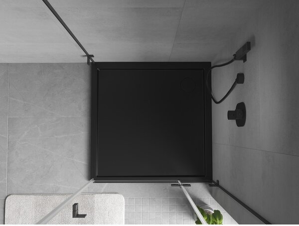 Mexen Flow, čtvercová sprchová vanička slim 70 x 70 cm, černá matná, 46S707070