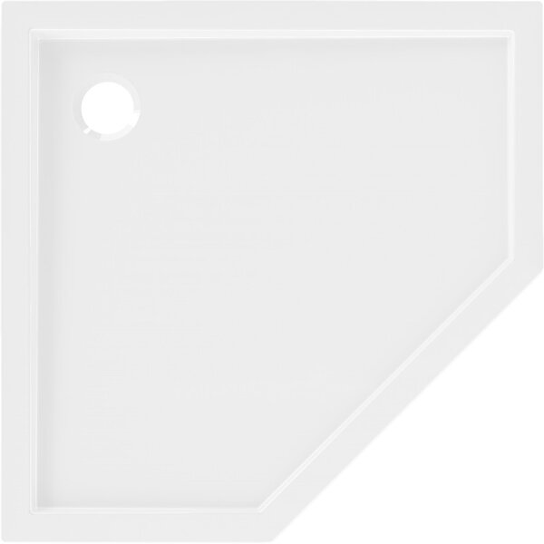 Mexen Flow Slim, pětiúhelníková sprchová vanička 80 x 80 cm, bílá lesklá, 46P108080