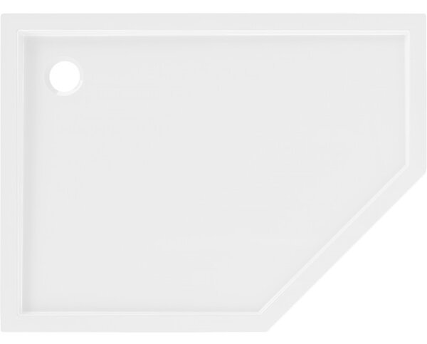 Mexen Flow Slim, levostranná pětiúhelníková sprchová vanička 100 x 90 cm, bílá lesklá, 46P109010L