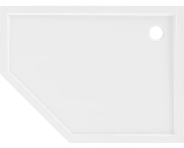 Mexen Flow Slim, pravostranná pětiúhelníková sprchová vanička 90 x 80 cm, bílá lesklá, 46P108090R
