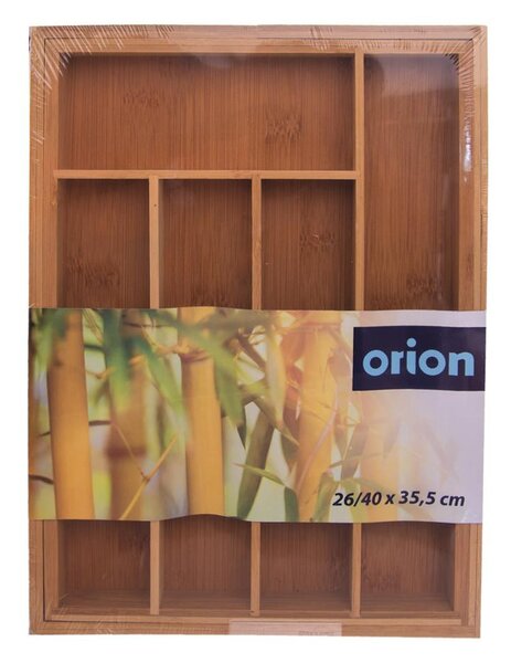 Nastavitelný organizér do šuplíku, příborník - ORION bambusový 26 - 40 x 36 cm