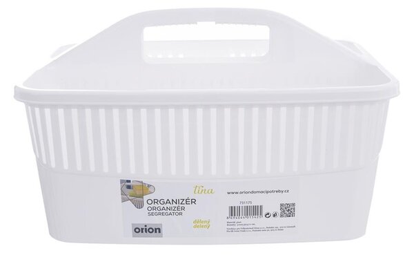 Orion Organizér na čistící potřeby, dělený košík, bílý TINA, 30 x 23 x 17 cm