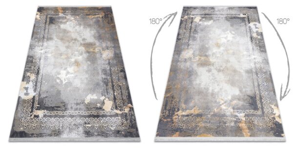 Koberec LUCE 77 Ramka vintage - šedý / hořčičný