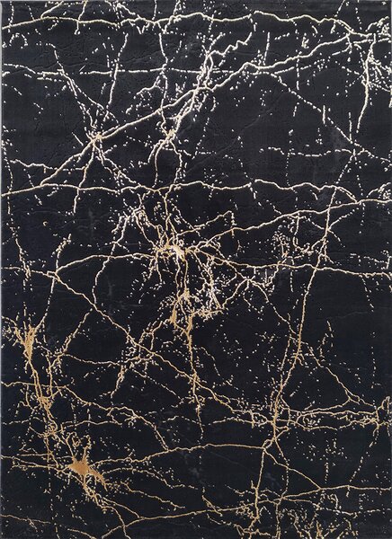 BE Koberec Elite 4355 BLACK GOLD - černý obdélníkový Rozměr: 140x190 cm