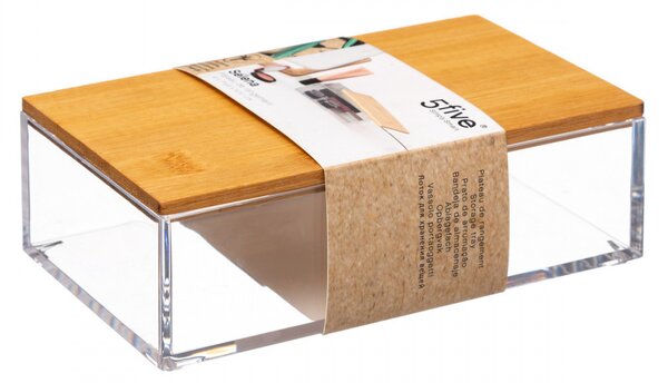 5Five® Bambusový box s víkem Selena, průhledný akryl, XS JJA161079