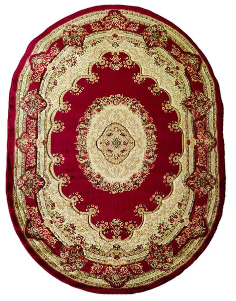 BE Koberec Adora 5547 RED - červený oválný Rozměr: 200x290 cm