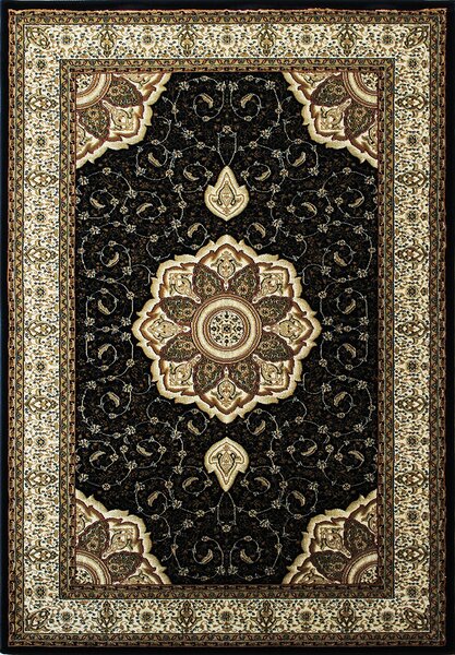 BE Koberec Anatolia 5328 BLACK - černý obdélníkový Rozměr: 70x100 cm