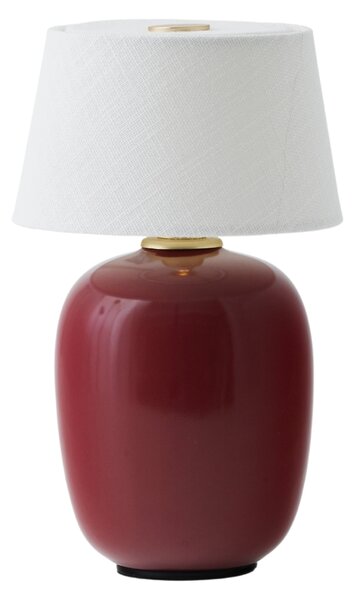 Rubínově červená keramická přenosná mini stolní lampa MENU TORSO 20 cm