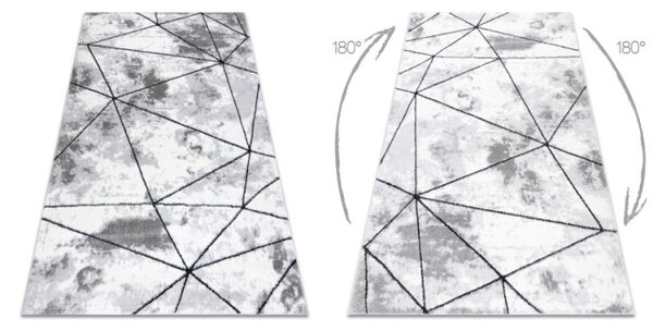 Koberec COZY Polygons, geometrický - šedý