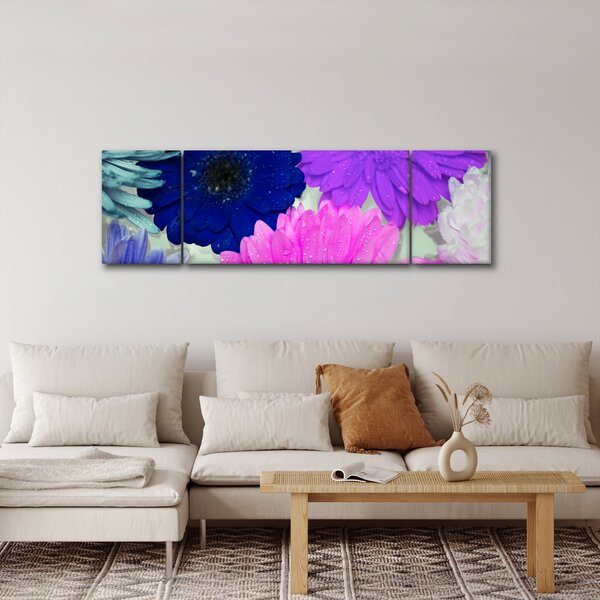 Obraz barevných květin (170x50 cm)