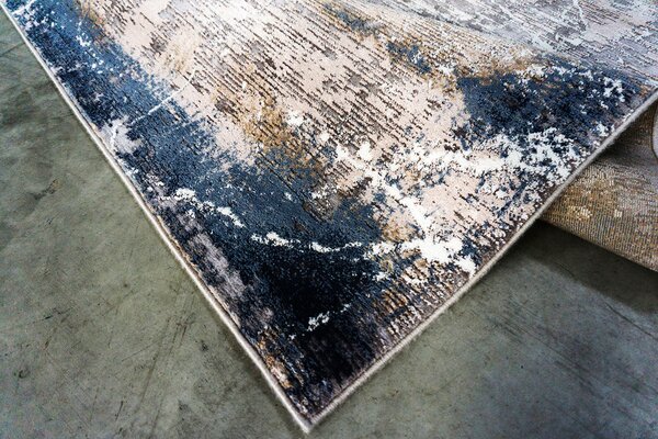 BE Koberec Mitra 3002 NAVY - tmavě modrý béžový obdélníkový Rozměr: 60x100 cm
