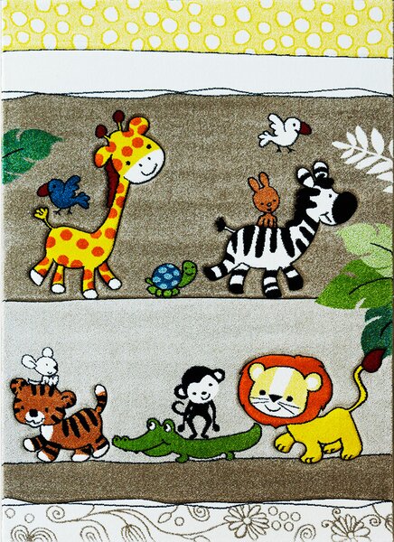 BE Dětský koberec Smart Kids 22310 BEIGE - béžový obdélníkový, safari Rozměr: 120x180 cm