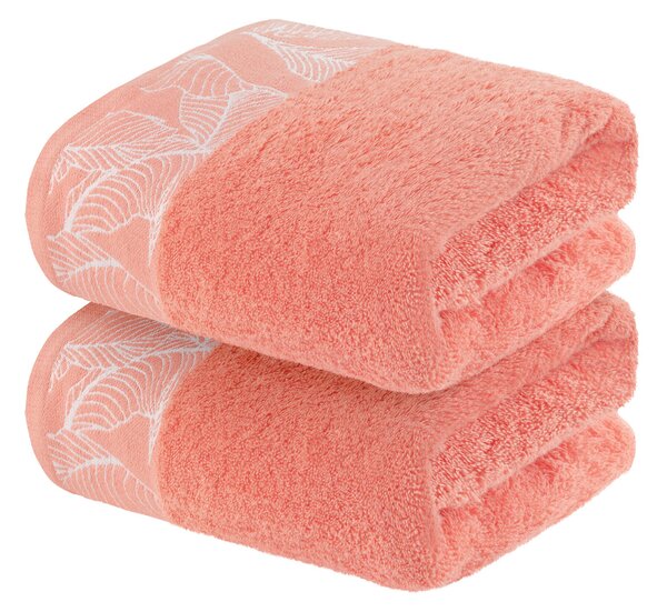 LIVARNO home Froté ručník, 50 x 100 cm, 2 kusy (korálová) (100346844004)