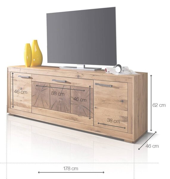 SOB Nábytek - Masivní TV stolek 178 cm Alaska III divoký dub - F01004962G