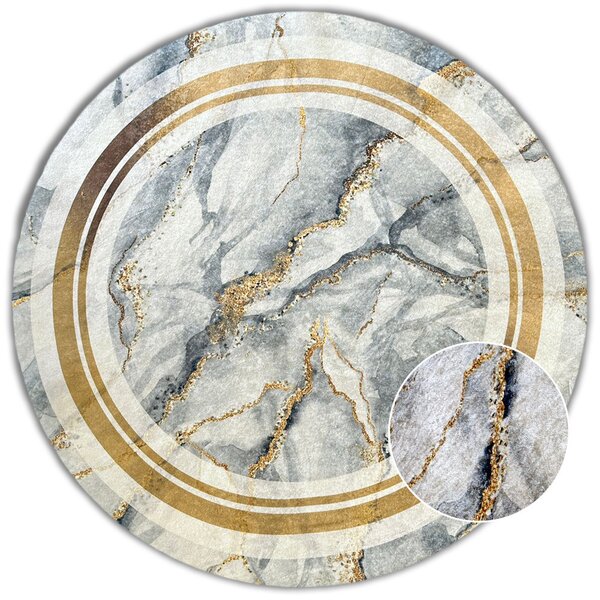 BE Koberec Porte 2001 Koło GREY GOLD - šedozlatý kulatý Rozměr: 80 cm