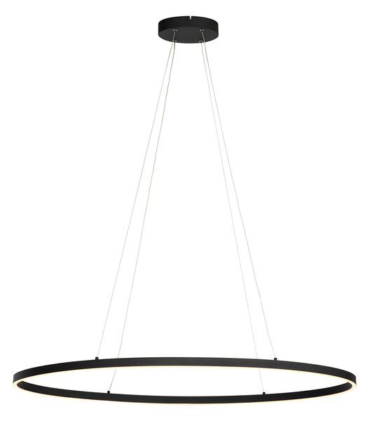 Designové závěsné svítidlo černé oválné vč. LED 3-stupňové stmívatelné - Ovallo