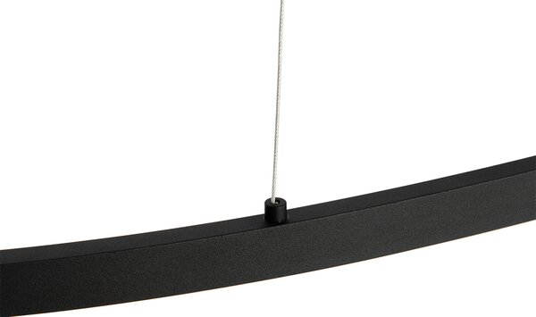 Designové závěsné svítidlo černé oválné vč. LED 3-stupňové stmívatelné - Ovallo