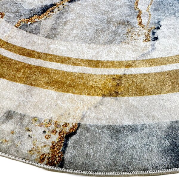 BE Koberec Porte 2001 Koło GREY GOLD - šedozlatý kulatý Rozměr: 80 cm