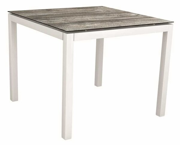 Stern Jídelní stůl Classic, Stern, čtvercový 90x90x73 cm, profil nohou čtvercový, rám hliník barva dle vzorníku, deska old teak