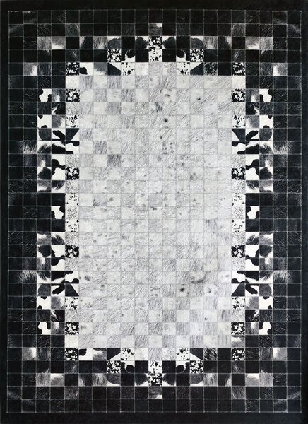 BE Koberec Porte 2054 GREY - šedý černý obdélníkový Rozměr: 50x80 cm