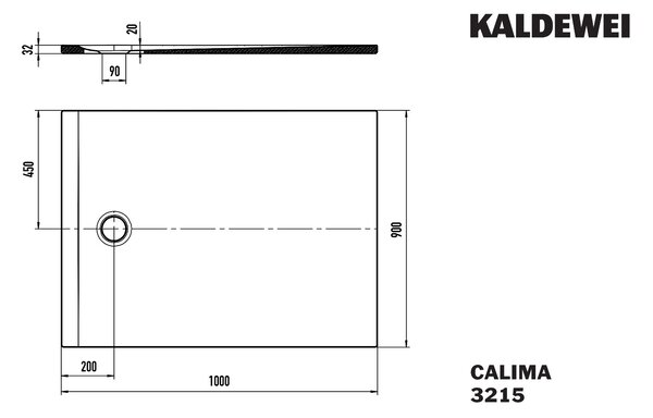 Kaldewei Calima - Sprchová vanička 1000x900 mm, SolidLite, Invisible Grip, alpská bílá 321511111001
