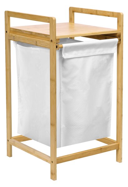 ViaDomo Via Domo - Bambusový koš na prádlo Incanto, 1-komorový - přírodní/bílá - 67x36,5x36,5 cm