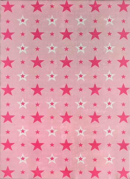 BE Koberec Porte 8461 PINK - růžové obdélníkové hvězdy Rozměr: 60x100 cm