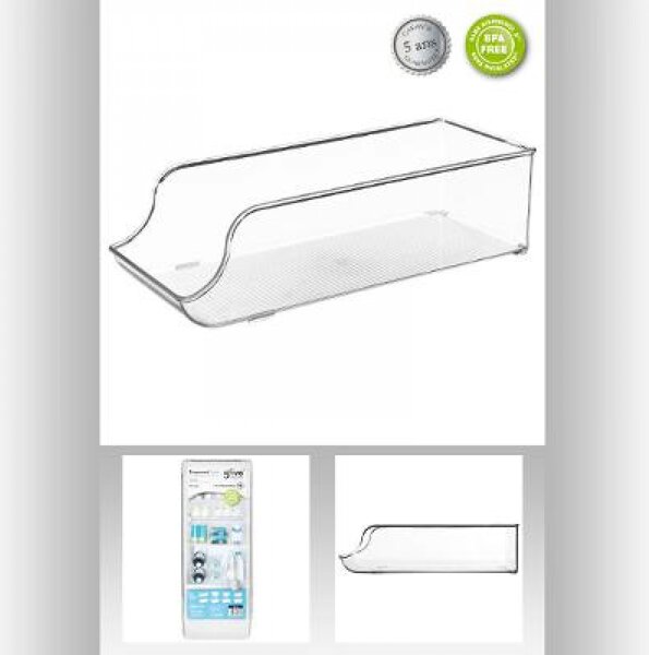 5Five® Transparentní organizér, do lednice, snížená přední hrana, BINS 34 x 13 x 10 cm