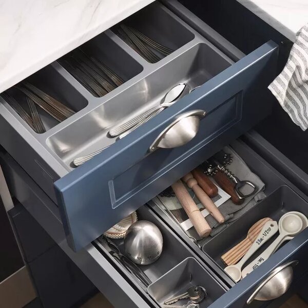 Goodhome Organizér do šuplíku, do kuchyně, příborník - NITAKI šedý plast (9x9)