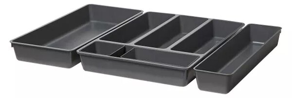 Goodhome Organizér do šuplíku, do kuchyně, příborník - NITAKI šedý plast (9x9)