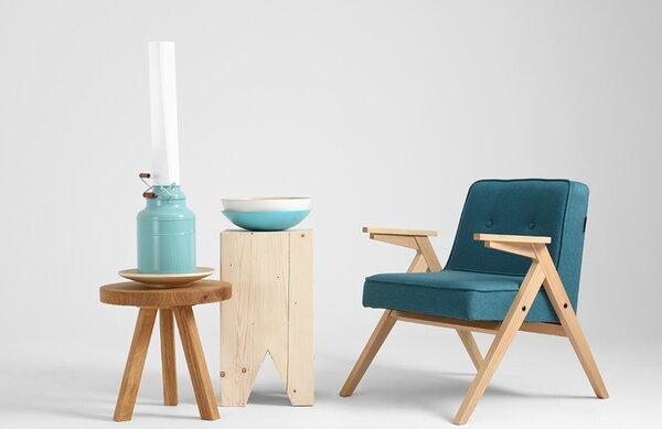 Nordic Design Modré látkové křeslo Vinnie