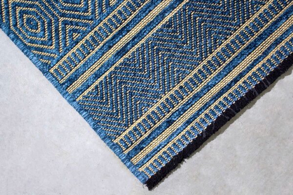 BE Koberec Saran G001 BLUE - modrý obdélníkový Rozměr: 60x100 cm