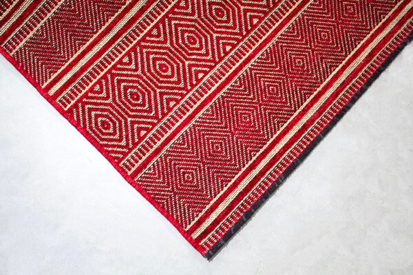 BE Koberec Saran G001 RED - červený obdélníkový Rozměr: 60x100 cm