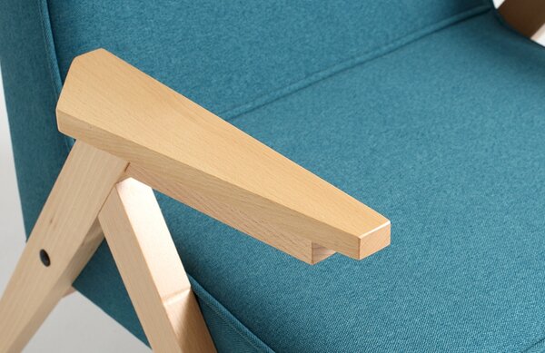 Nordic Design Modré látkové křeslo Vinnie