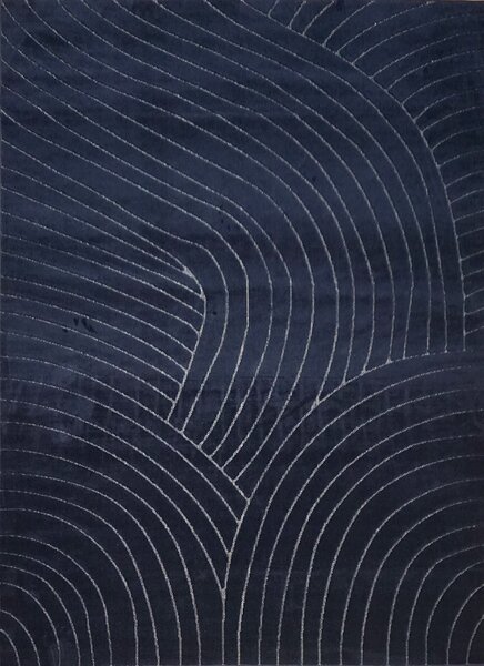 BE Koberec Zen Garden Collection 2402 NAVY - tmavě modrý obdélníkový Rozměr: 140x190 cm