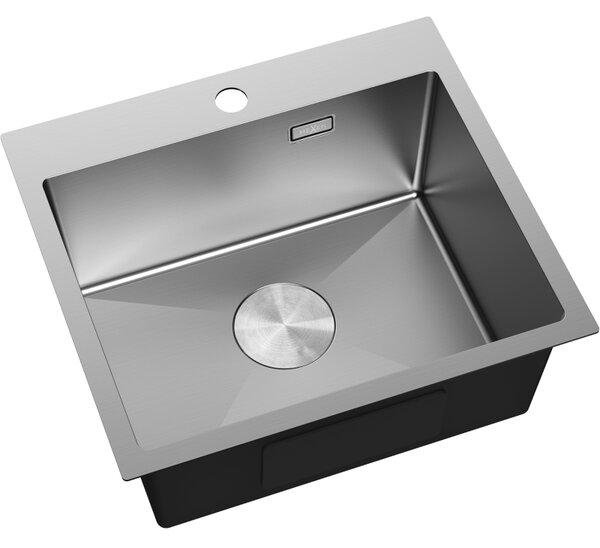Mexen Solix, 1-komorový nerezový dřez 500 x 450 mm, broušená ocel, 6402501000-01