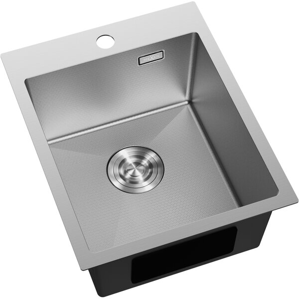 Mexen Solix, 1-komorový nerezový dřez 400 x 500 mm, broušená ocel, vzor voština, 6406401000-01HC
